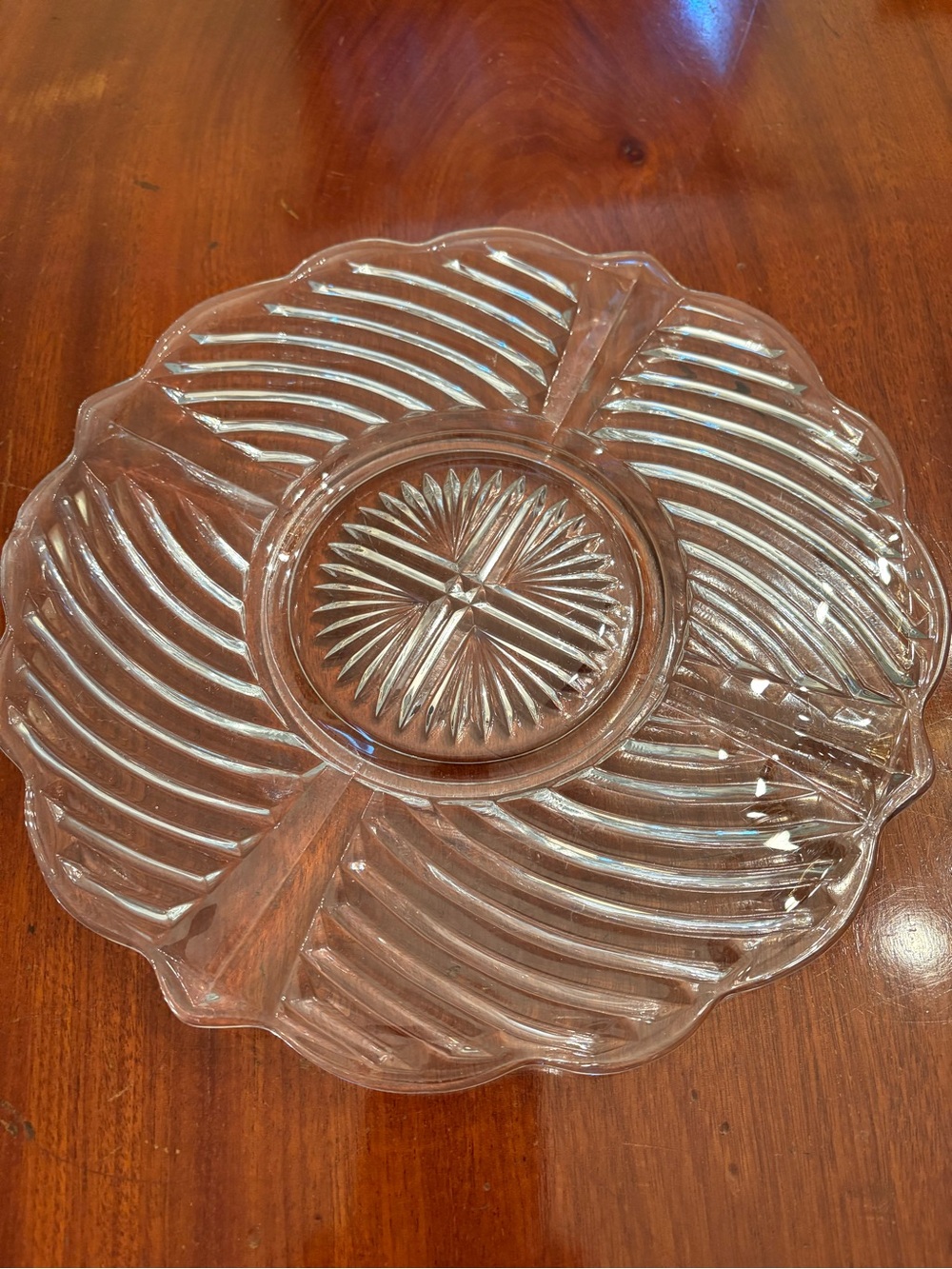 Vintage Indiana Glass Divided Relish Tray